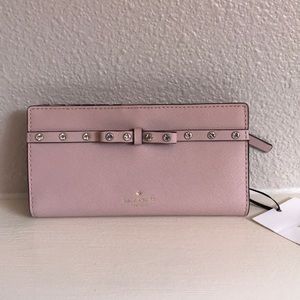 KATE SPADE stacy jeweled wallet warmvellum